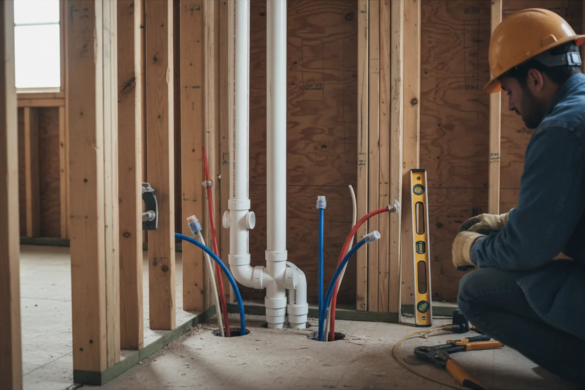 Drain and supply rough-in during Toilet Repair and Installation in Arden