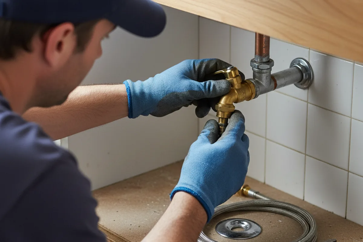 Shutoff valve and fitting work during Emergency Plumbing in Arden